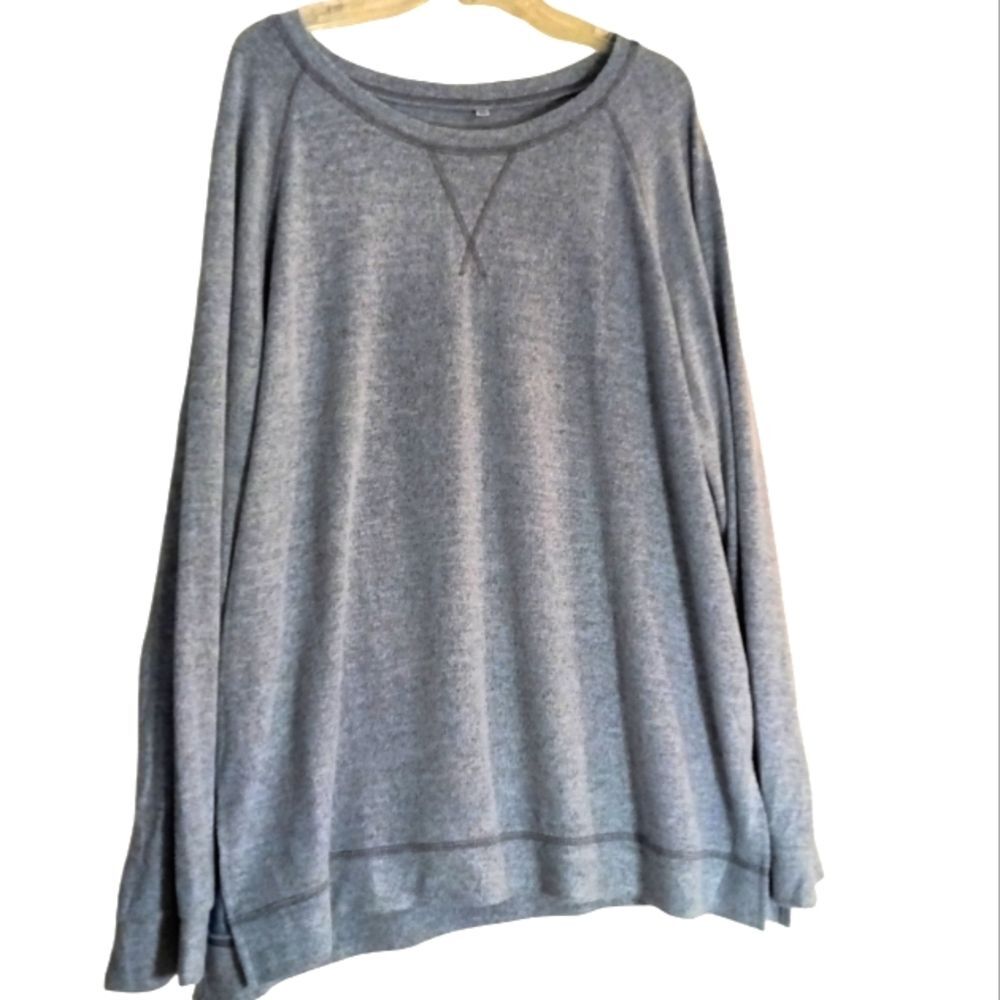 Plus Size Light Weight Long Sleeve Pull Over Crew Neck Knit Sweater 3XL